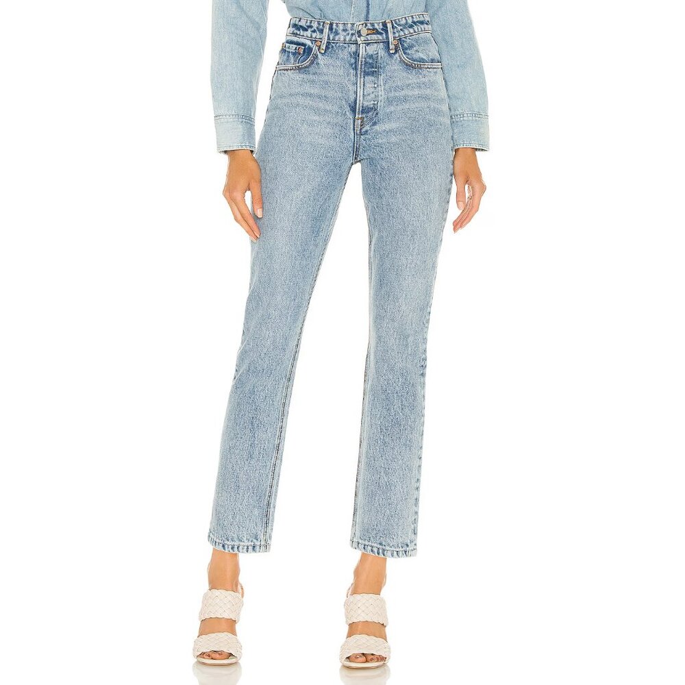 GRLFRND Karolina High Rise Straight Crop Jeans, size 27